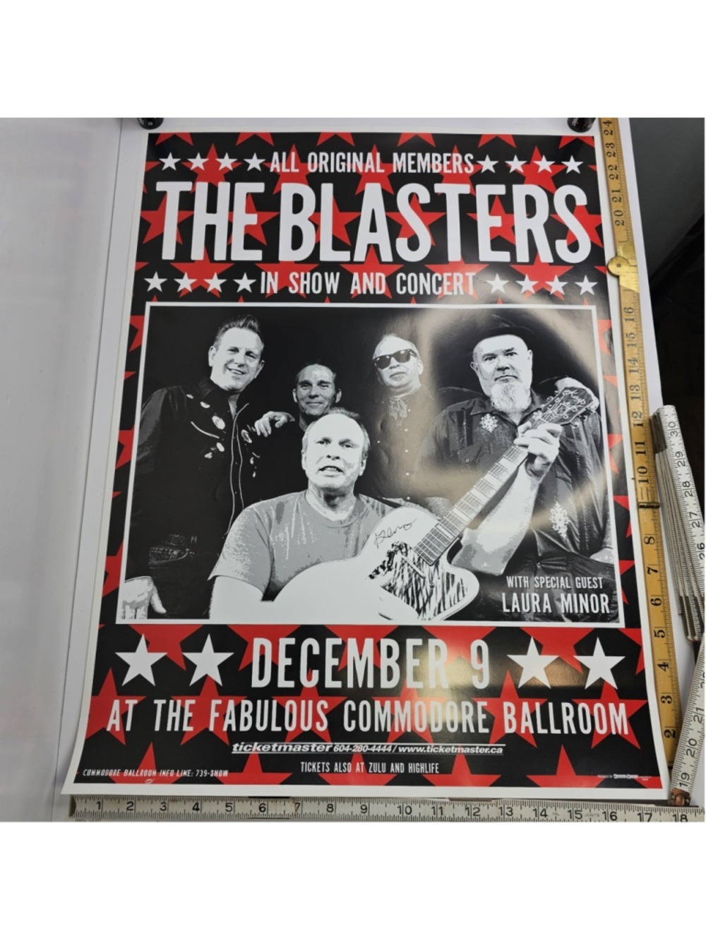 The Blasters Concert Poster Commodore Ballroom Dec 9 Vancouver Canada Music VTG